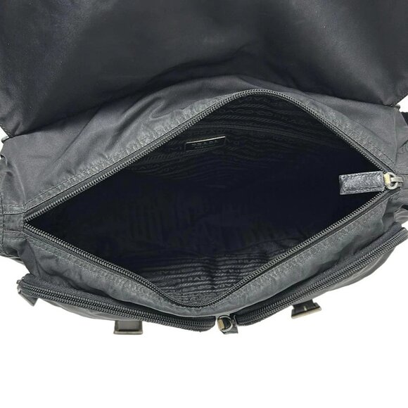 Auth PRADA - Black Nylon Leather Shoulder Bag - Picture 8 of 8